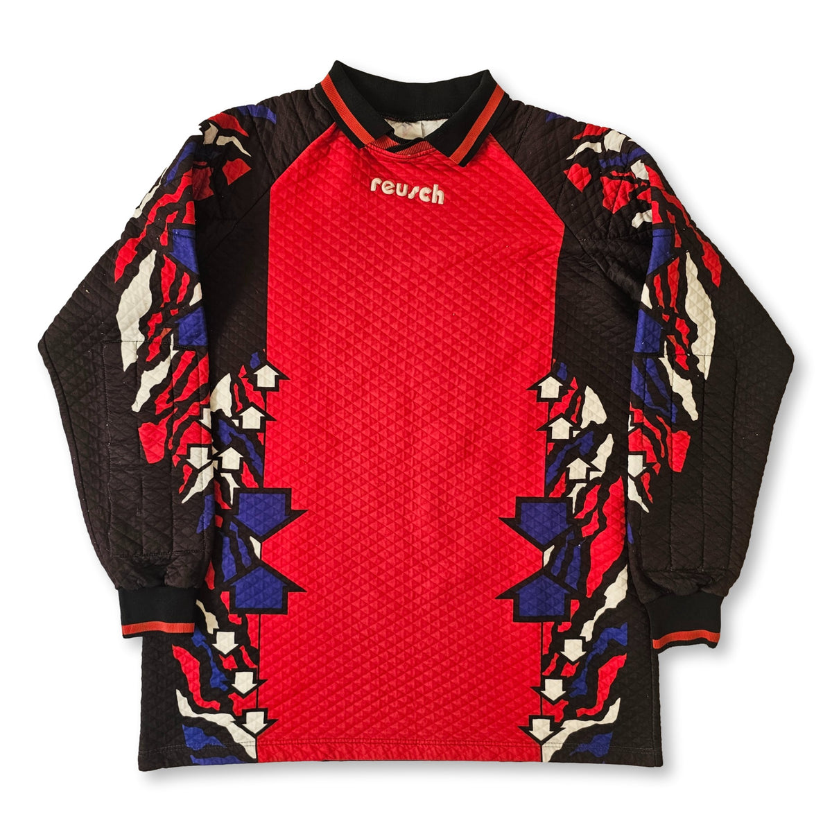Maillot De Gardien De But Reusch Vintage Années 90 - Bleu - Taille L - Manches Longues - Occasion Très Bon état