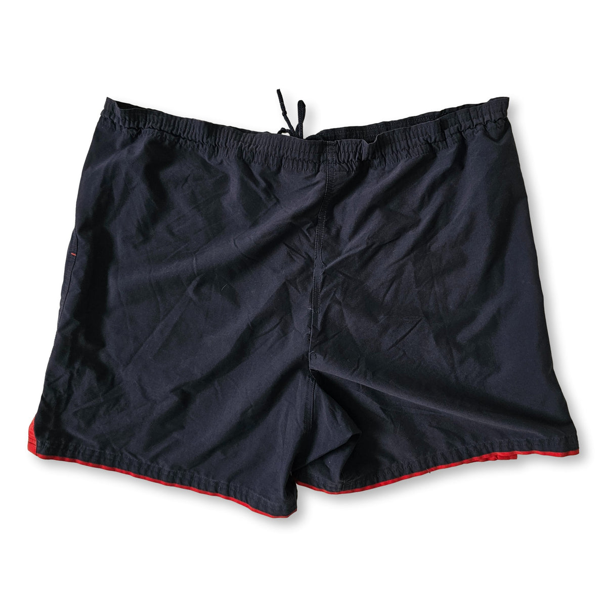 Short Vintage 80's Foot - Nylon Noir Et Rouge - Made In France - Taille 90