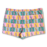 90s multicolor Adidas Take Off Warhol-style cactus prints shorts