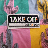 90s multicolor Adidas Take Off Warhol-style cactus prints shorts