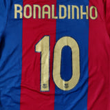 2006-07 blue and red Nike FC Barcelona Ronaldinho #10 home shirt