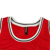 Red Stussy 80 Skulls basketball jersey