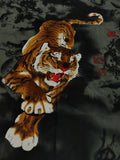 90s black Japanese tiger print short-sleeve shirt
