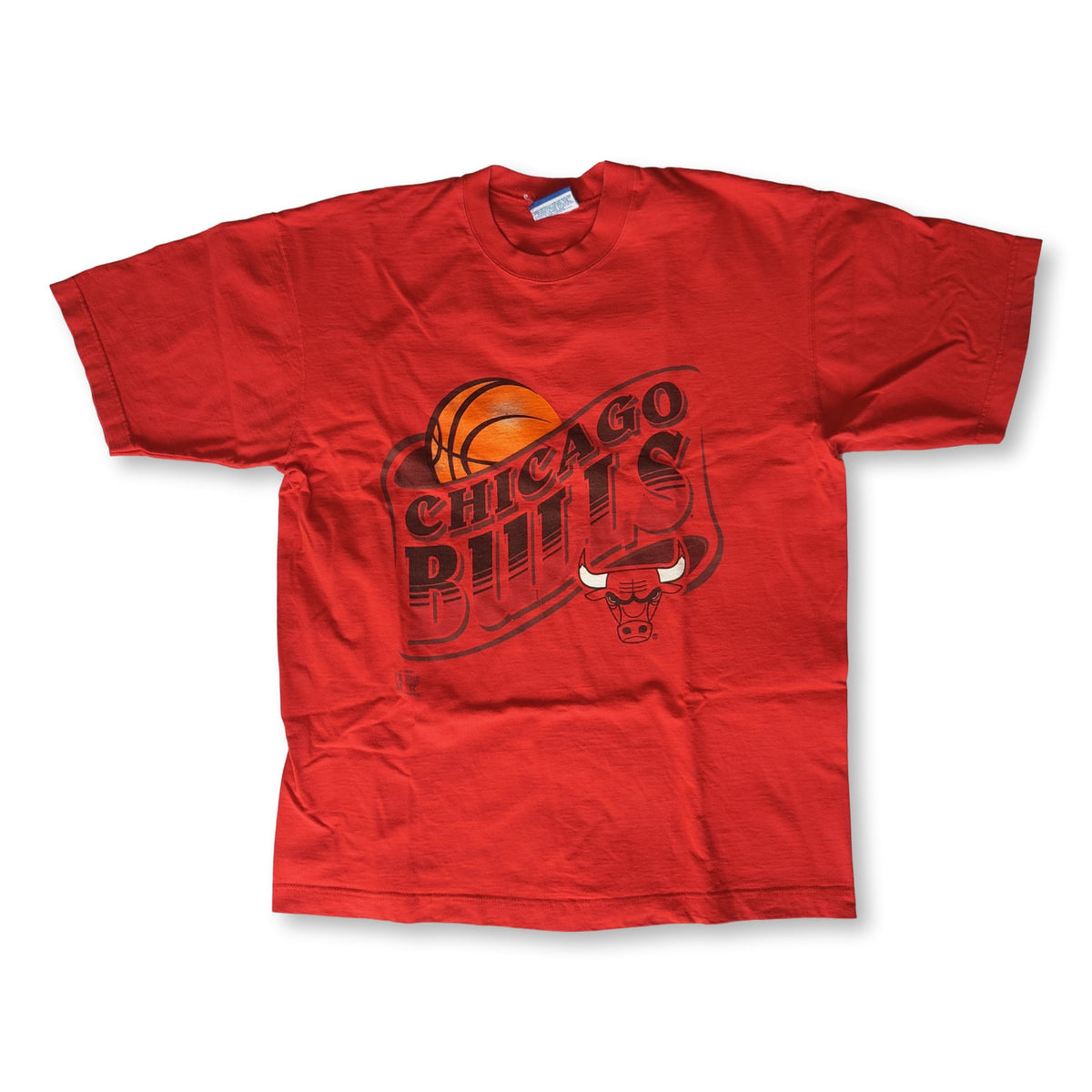 Mens Chicago Bulls Logo Red & Black T-Shirt Large NBA Store Majestic  Basketball