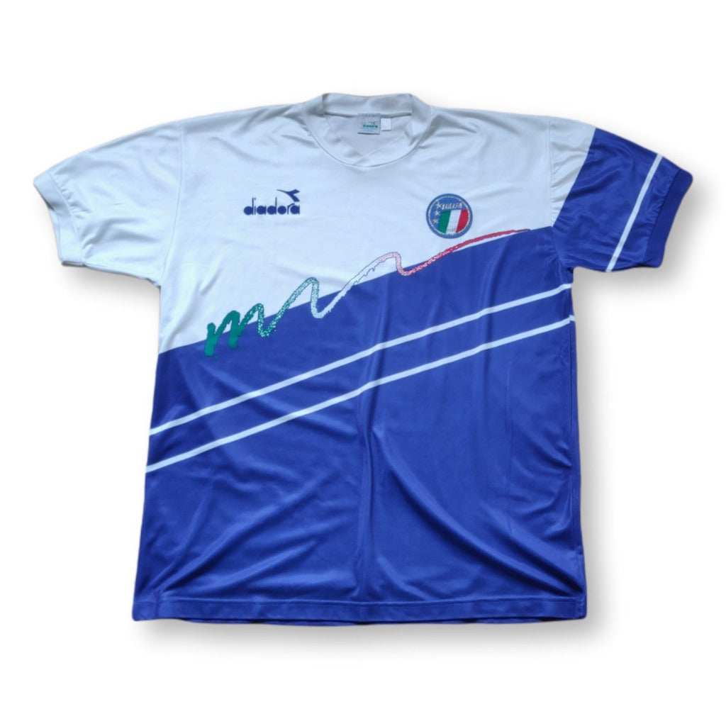 1990 Blue Italy Diadora Training Shirt retroiscooler Vintage