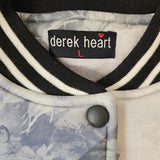 Grey Derek Heart neoprene varsity jacket