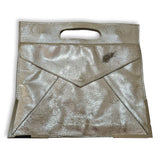Silver Asos real leather clutch bag