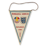 Vintage 1985 Romania England pennant