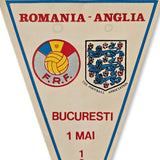 Vintage 1985 Romania England pennant