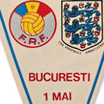 Vintage 1985 Romania England pennant