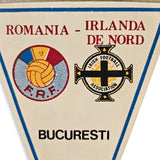 Vintage 1985 Romania Northern Ireland pennant