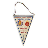 Vintage 1987 Romania Spain pennant