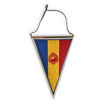 Vintage 1987 Romania Spain pennant