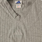 Vintage 1999 Adidas v-neck center logo t-shirt