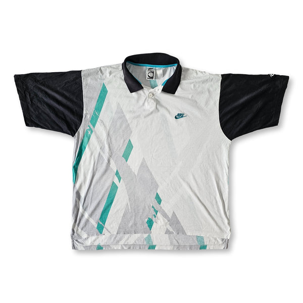 トップス vintage NIKE made in USA AGASSI polo ci VINTAGE Nike Court Challenge Andre Agassi Polo T-shirt Men's