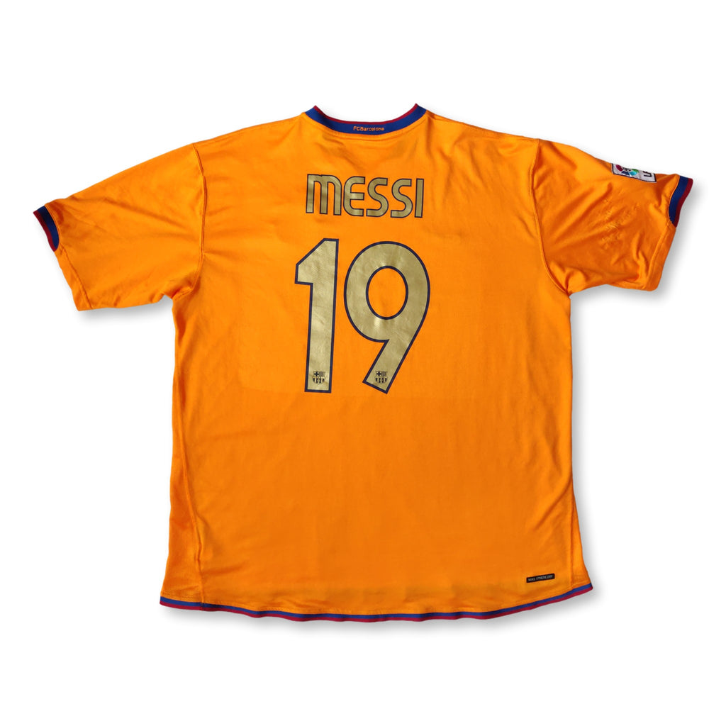 2006-07 orange Nike FC Barcelona Messi #19 away shirt, retroiscooler