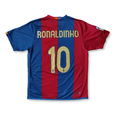 2006-07 blue and red Nike FC Barcelona Ronaldinho #10 home shirt