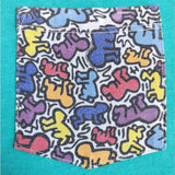 90s turquoise Junk Food Keith Haring t-shirt Made in USA 