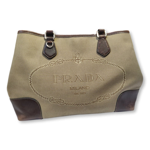 90s brown jacquard Prada bag Made in Italy, retroiscooler