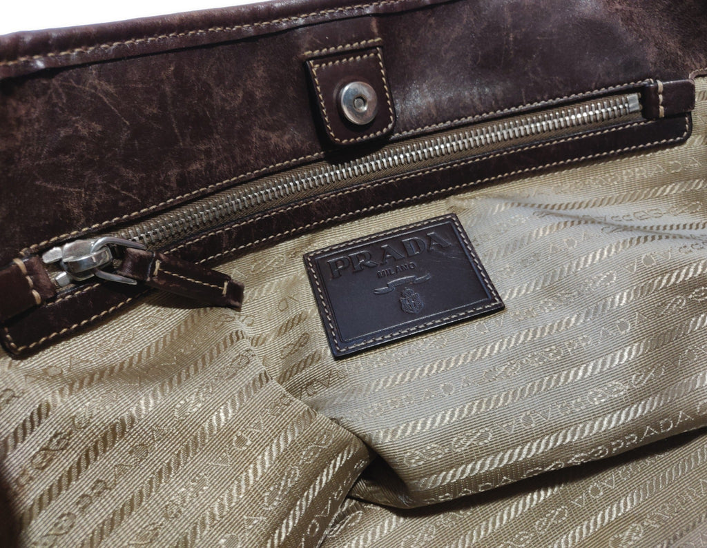 90s brown jacquard Prada bag Made in Italy | retroiscooler