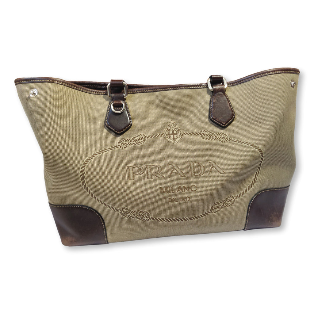 90s brown jacquard Prada bag Made in Italy | retroiscooler 