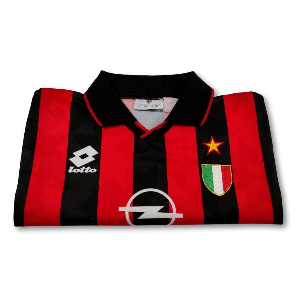 品質満点 Lotto AC 希少 サッカー Ｌ トレーニングシャツ 94-95 Milan