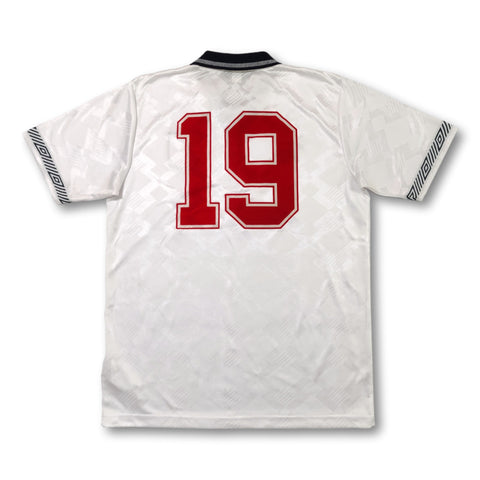 1990 white Umbro England Paul Gascoigne #19 shirt