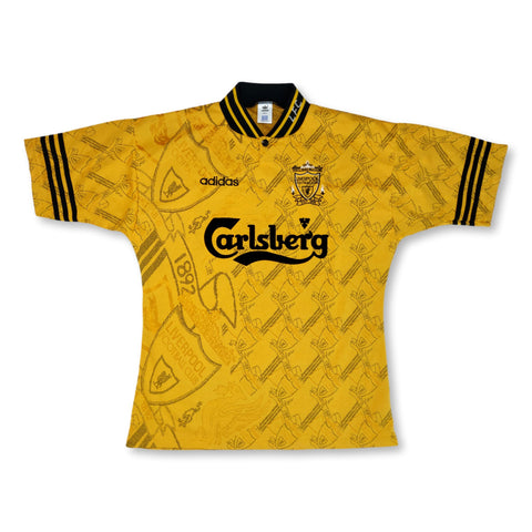 1994-95 yellow Liverpool Adidas shirt