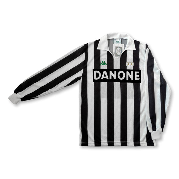 Maillot Vintage Juventus KAPPA Extérieur 1992-1993 - Jaune Taille L - Fabriqué En Italie