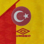 1994-95 red and yellow Galatasaray Istanbul Umbro long-sleeve home shirt