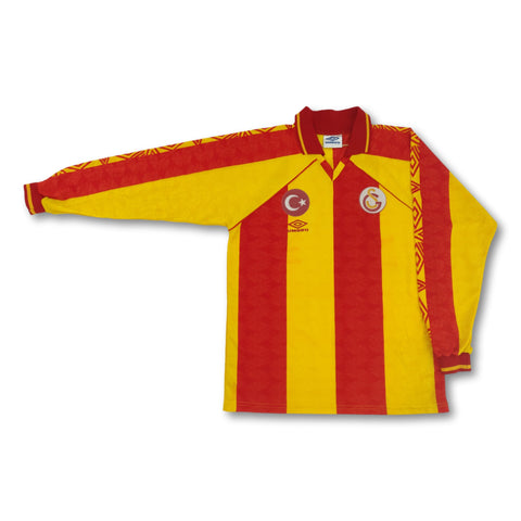 1994-95 red and yellow Galatasaray Istanbul Umbro long-sleeve home shirt