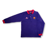 1992-95 blue FC Barcelona Kappa cotton long-sleeve polo