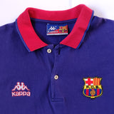 1992-95 blue FC Barcelona Kappa cotton long-sleeve polo 2