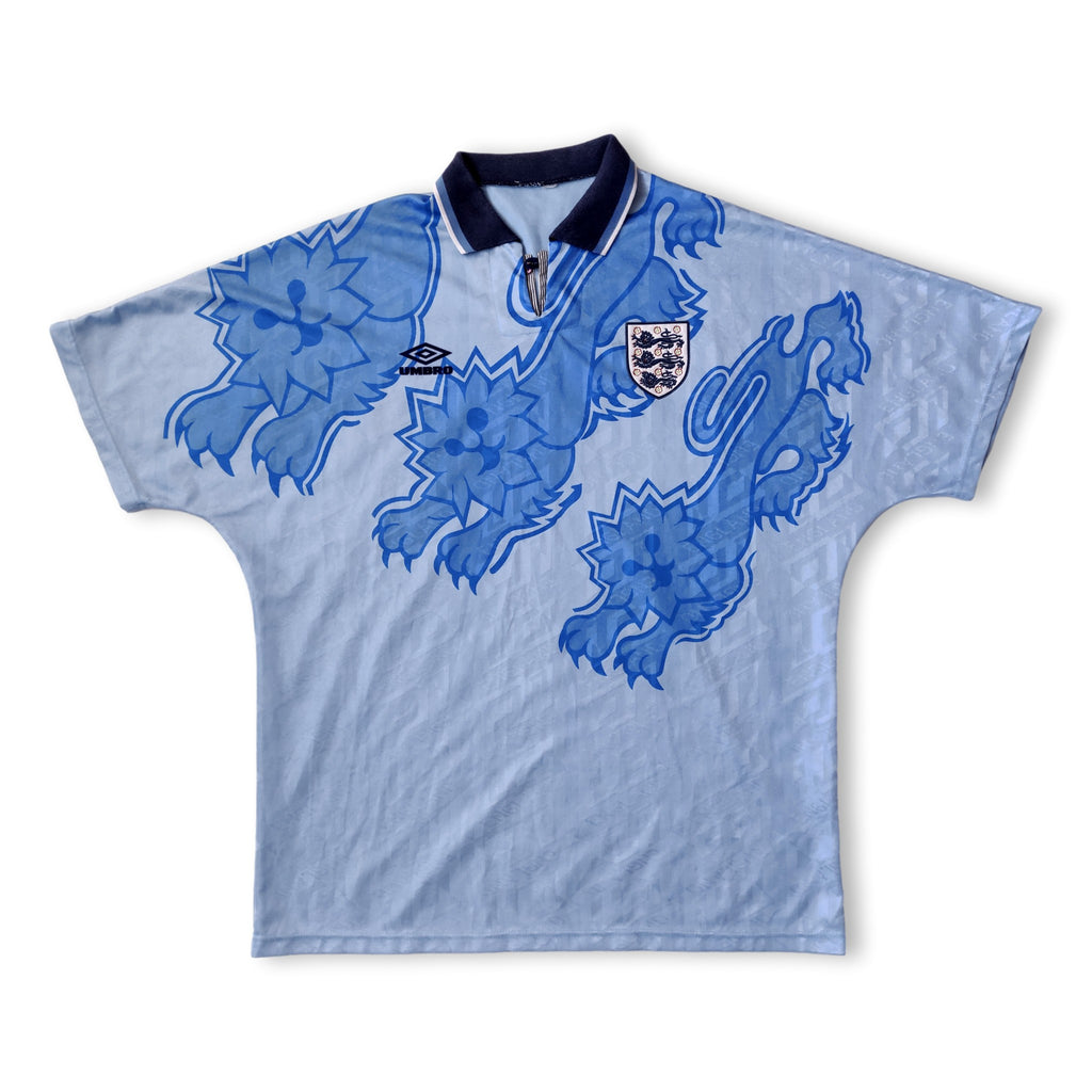 england blue football shirt