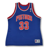 1995-96 blue Detroit Pistons Champion Grant Hill #33 basketball jersey