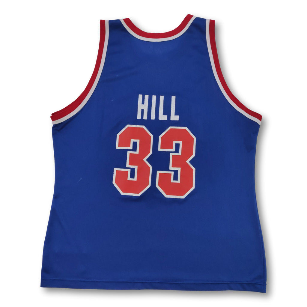 1996-00 Detroit Pistons Hill #33 Champion Home Jersey (Very