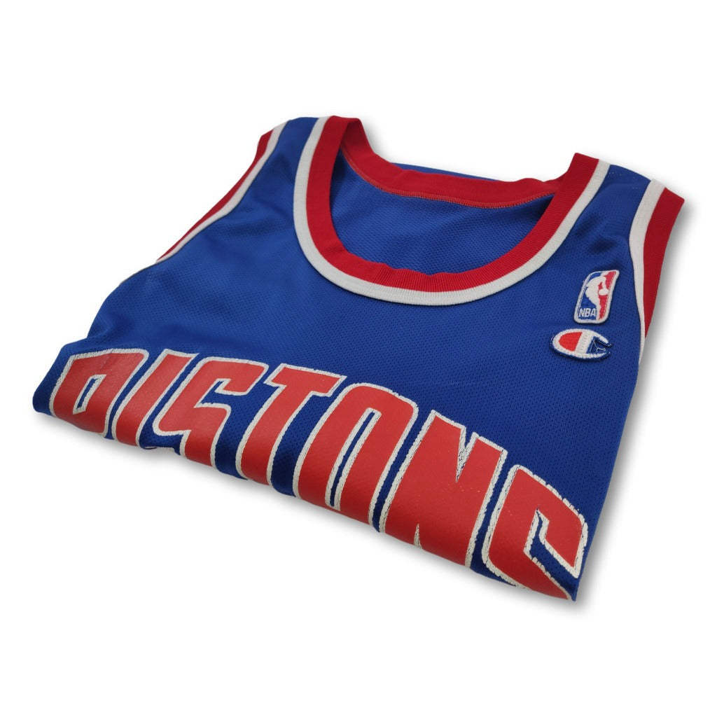 Vtg 90s Champion Grant Hill #33 Red Detroit Pistons Jersey Size Youth S 6-8  a33