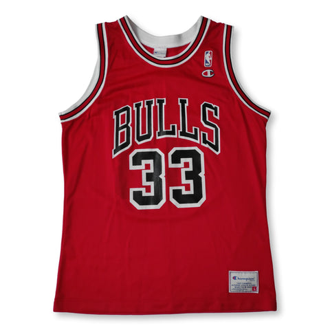 1991-92 red Champion Chicago Bulls Scottie Pippen #33 basketball