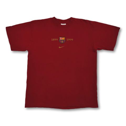 1998-99 red Nike FC Barcelona Centenary cotton t-shirt