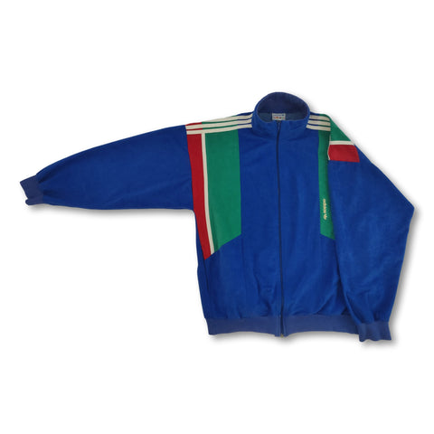 80s blue Adidas Ventex velvet track jacket Made in France