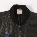 80s black Adidas Olympics leather jacket