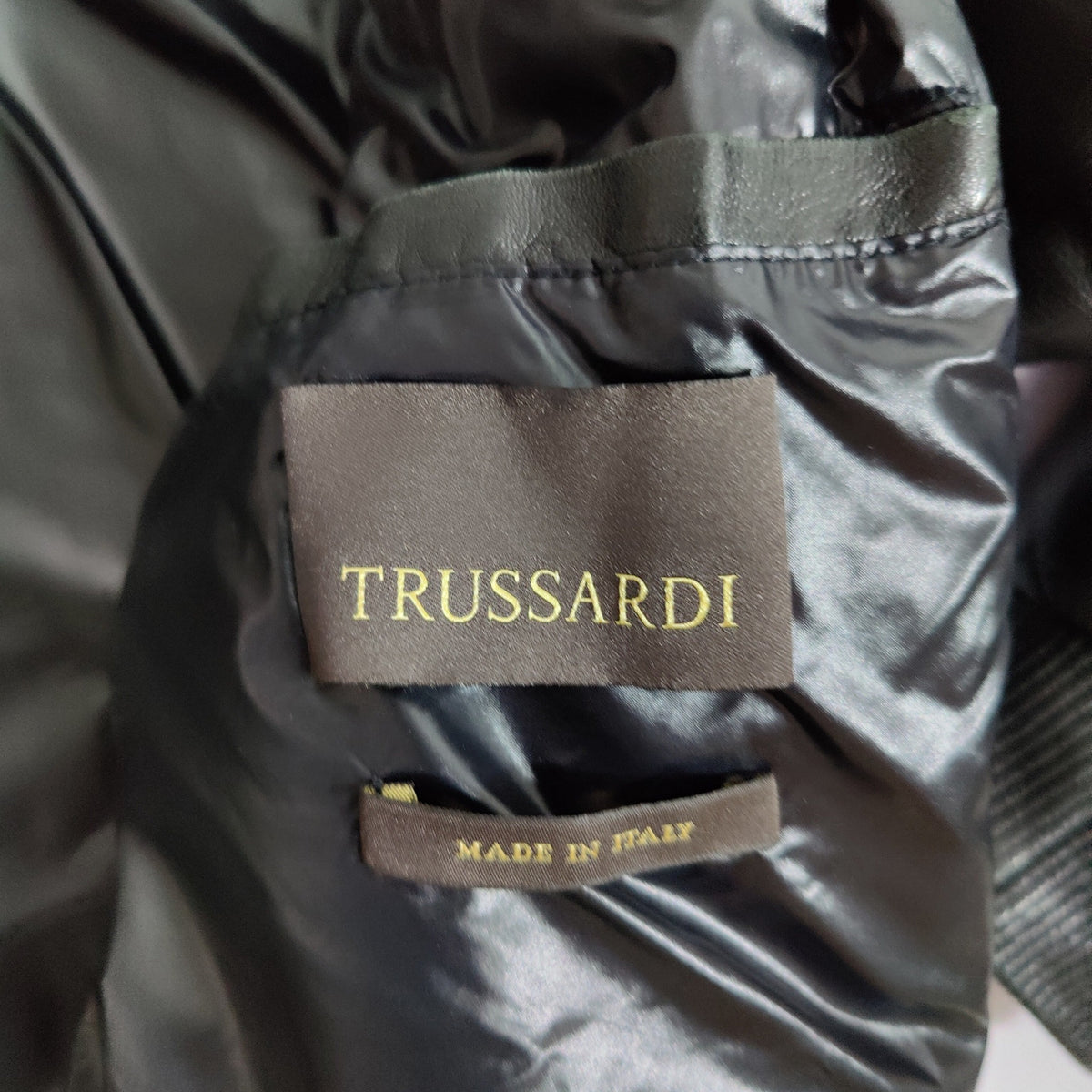 Black Trussardi leather bomber jacket Made in Italy | retroiscooler ...