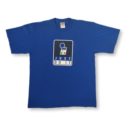 1996 blue Italy Nike cotton t-shirt
